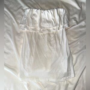 Lily Pulitzer white ruffle strapless top